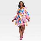 Women's Balloon Long Sleeve Woven Dress - Ava & Viv Xxl,
