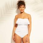 Target Women's Crochet Flounce Bandeau One Piece Swimsuit - Kona
