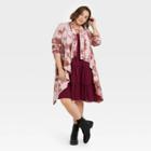 Women's Plus Size Tie-dye Drape Front Wrap Jacket - Knox Rose Rose