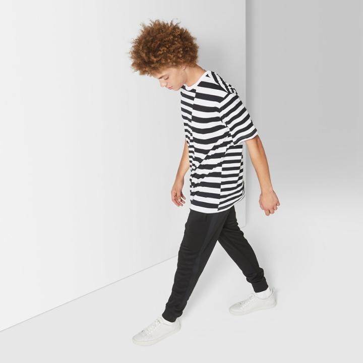 Men's Striped Short Sleeve T-shirt - Original Use White
