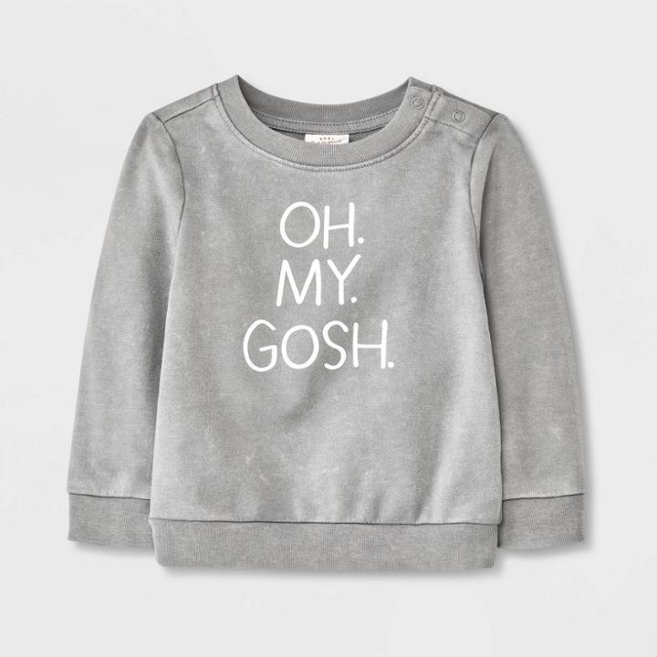 Baby 'oh My Gosh' Sweatshirt - Cat & Jack Gray Newborn