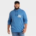 Men's Big & Tall Hooded Garment Dyed Sweatshirt - Goodfellow & Co Blue