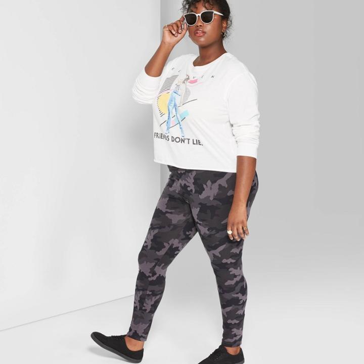 Target Women's Plus Size Camo Print High-rise Leggings - Wild Fable Gray