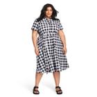 Women's Plus Size Gingham Button-front Shirtdress - Lisa Marie Fernandez For Target Black/white