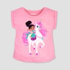Toddler Girls' Nickelodeon Nella The Princess Knight Unicorn Short Sleeve T-shirt - Pink