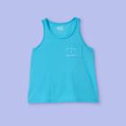 Girls' Cropped Graphic Tank Top - More Than Magic Turquoise