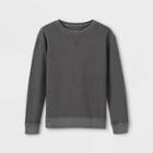 Boys' Garment Washed Waffle Crew Long Sleeve T-shirt - Cat & Jack Charcoal Gray
