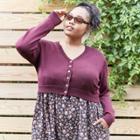 Women's Plus Size Cropped Button-front Cardigan - Wild Fable