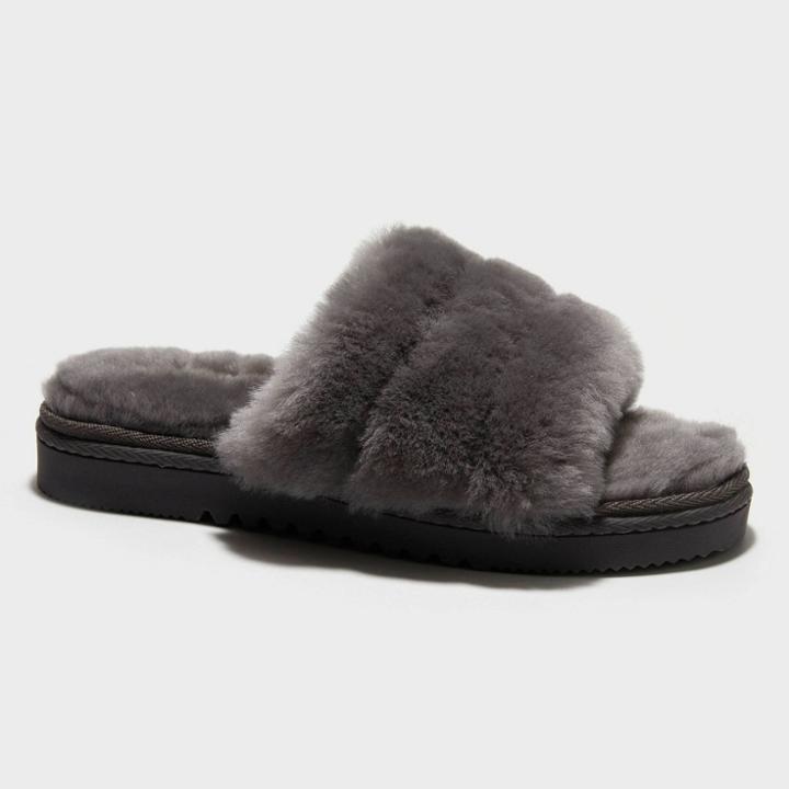 Women's Dluxe By Dearfoams Emerald Slide Slippers - Gray