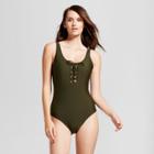 Mossimo Women's Lace-up One Piece - Green Earth -