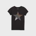 Girls' Short Sleeve Rainbow Star Graphic T-shirt - Cat & Jack Black
