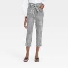 Women's Ankle Length Paperbag Trousers - Who What Wear Black/white Gingham Check
