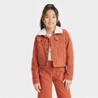 Girls' Sherpa Corduroy Jacket - Cat & Jack Orange