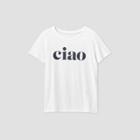 Grayson Threads Women's Ciao Short Sleeve Graphic T-shirt - White