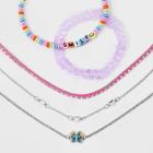 Girls' 5pk Butterfly Charm And 'smile' Letter Beads Choker Set - Cat & Jack , Red