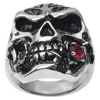 Daxx 1/3 Ct. T.w. Round Cut Cz Prong Set Skull Ring In Stainless Steel -
