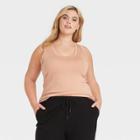 Women's Plus Size Slim Fit Tank Top - A New Day Blush Pink