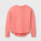 Girls' Cozy Lightweight Fleece Crewneck Sweatshirt - All In Motion Blush