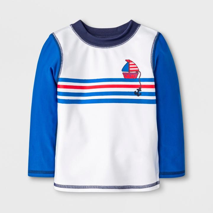 Baby Boys' Sailboat Rash Guard - Cat & Jack Blue/white