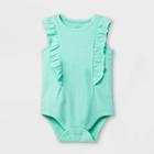 Baby Girls' Ruffle Short Sleeve Bodysuit - Cat & Jack Mint Newborn, Green