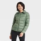 Women's Packable Down Puffer Jacket - All In Motion Dusty Olive Xs, Dusty Green