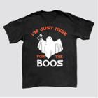 Men's Iml Halloween Just Here For The Boos Short Sleeve Graphic T-shirt - Black