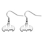 Women's Dc Comics Batman Logo Cut Out Stainless Steel Hook Dangle Earrings -
