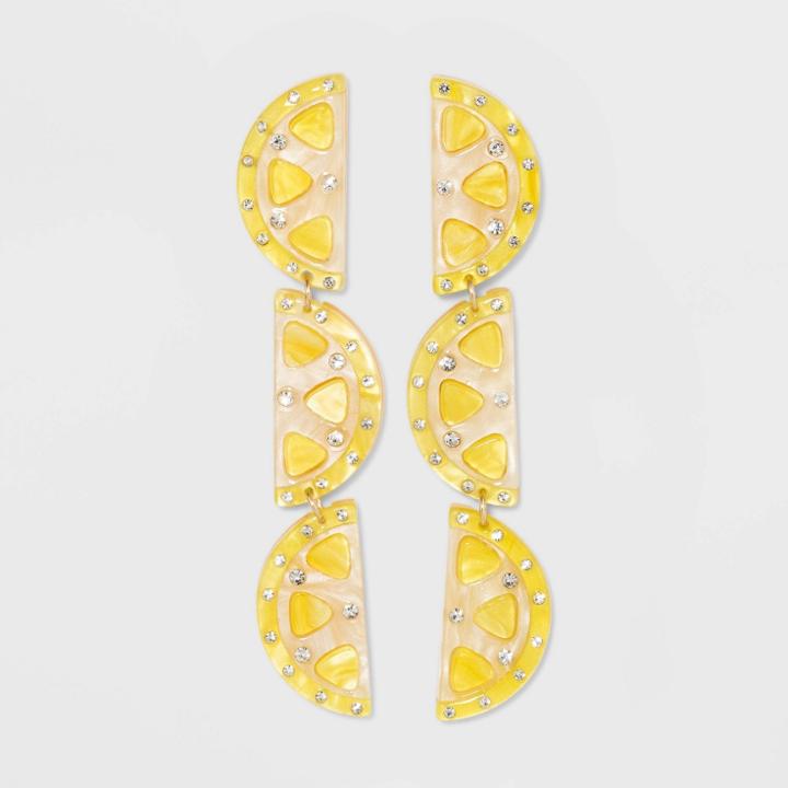 Sugarfix By Baublebar Lemon Slice Drop Earrings - Yellow, Women's