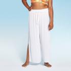 Women's Plus Size Tie Front Cover Up Pants - Cover 2 Cover White 1x, Women's,
