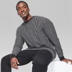 Men's Big & Tall Striped Long Sleeve Boxy T-shirt - Original Use Jet Black