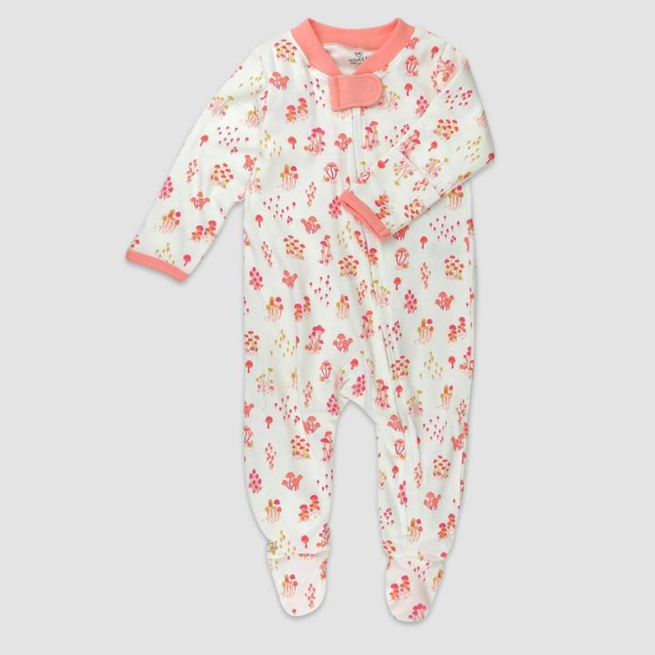 Honest Baby Organic Cotton Wild Mushroom Sleep N' Play - White Newborn