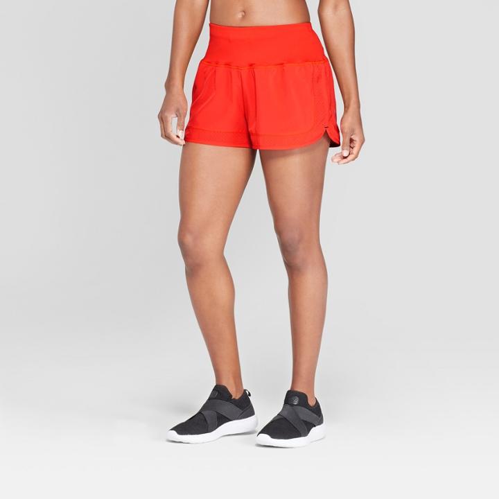 Women's Premium Running High-waisted Shorts - C9 Champion Red Flame