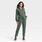 Women's Long Sleeve Fleece Jumpsuit - Universal Thread Green