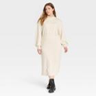 Women's Plus Size Bishop Long Sleeve Dress - Who What Wear Cream