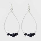 Semi-precious Blue Goldstone Nugget Wire Teardrop Earrings - Universal Thread Blue, Women's