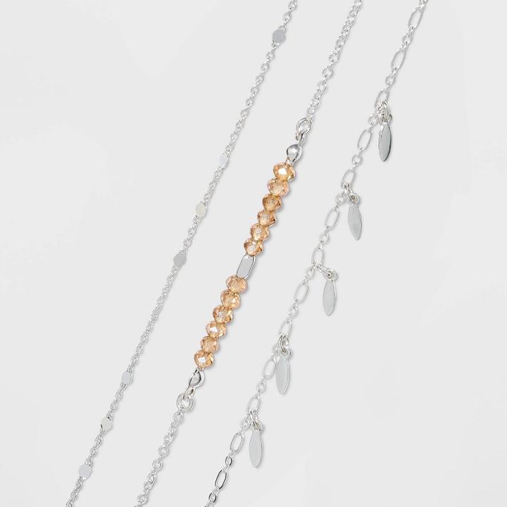 Natural Beads And Drops Anklet Set - A New Day