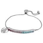 Target Women's Adjustable Bracelet With Swarovski Crystal And Heart Charm In Silver Plate