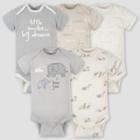 Gerber Baby 5pk Safari Short Sleeve Onesies - Gray