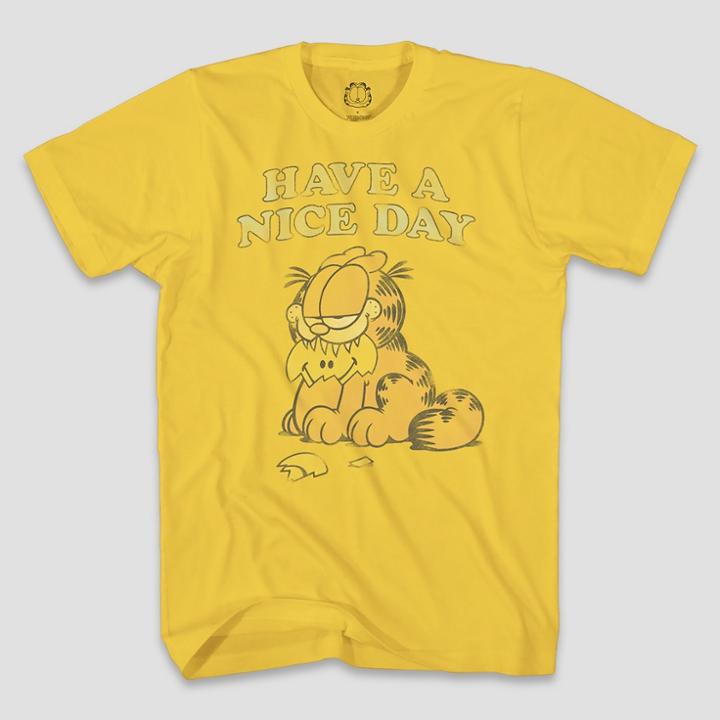 Men's Short Sleeve Garfield Graphic T-shirt - Gold