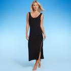Shade & Shore Women's Ribbed Cinched Midi Cover Up Tank Dress - Shade &