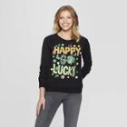 Women's Happy Go Lucky Graphic Sweater - Modern Lux (juniors') - Black