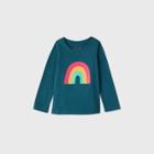 Toddler Girls' Rainbow Long Sleeve T-shirt - Cat & Jack Teal
