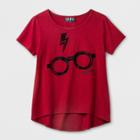 Girls' Harry Potter Glasses Graphic Short Sleeve T-shirt - Red