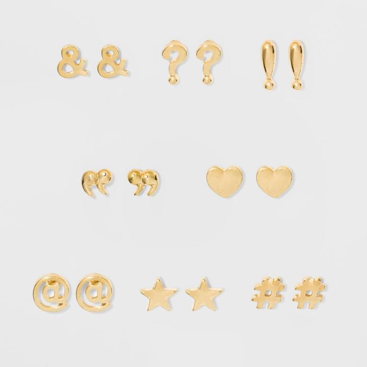 Bottle Pack Earring Set 8pc - Wild Fable Gold