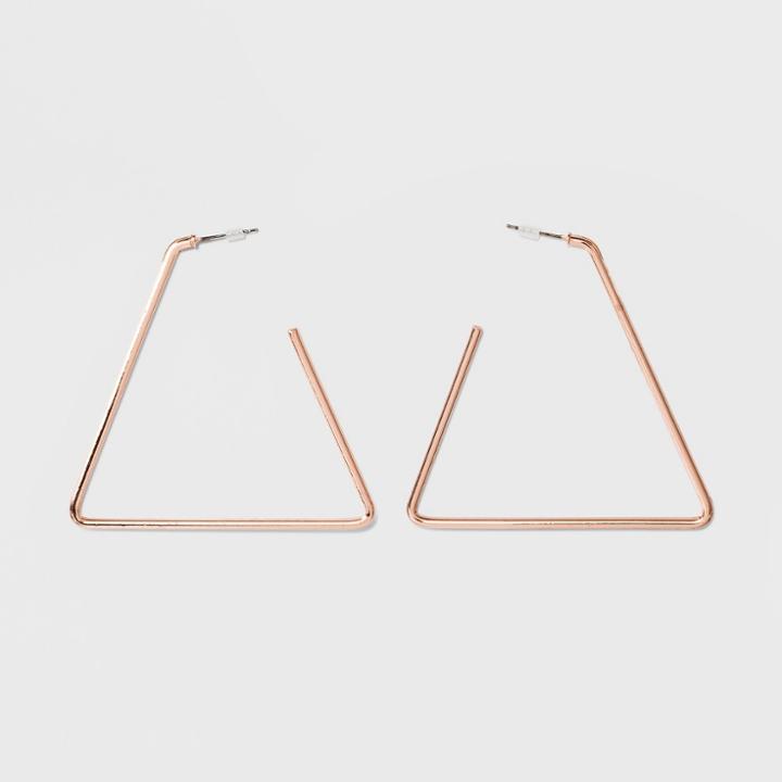 Wire Triangle Hoop Earrings - Wild Fable Rose Gold