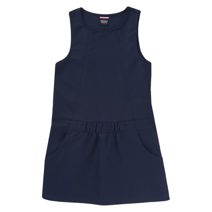French Toast Girls' Uniform Jumper With Cinched Waist - Navy (blue)