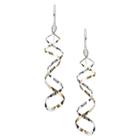 Journee Collection Women's Tressa Collection Dangle Earrings With Handcrafted Spiral - Gold & Silver,