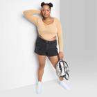 Women's High-rise Curvy Cutoff Jean Shorts - Wild Fable Black Wash