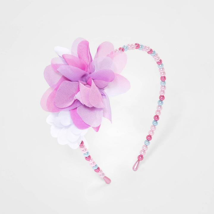 Kids' Pearl Floral Headband - Cat & Jack Pink