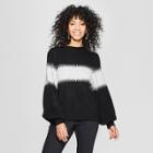 Women's Exaggerated Sleeve Pullover - Heather B - Black